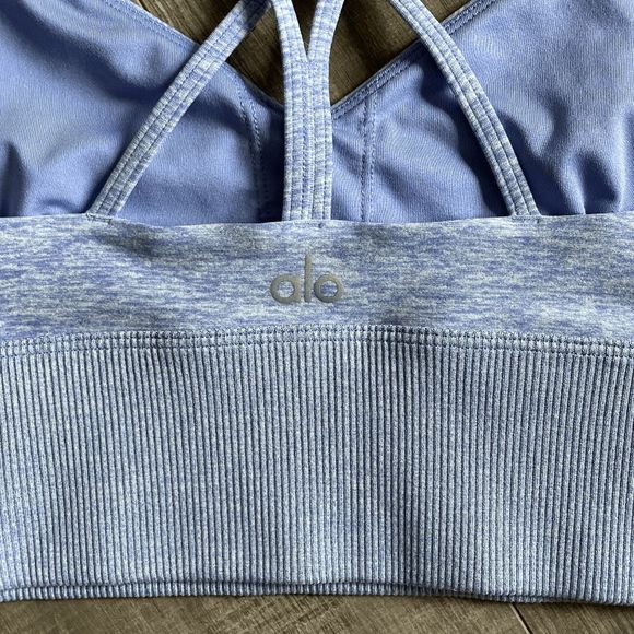 Alo Yoga Alosoft Lavish Bra Periwinkle Heather Size XS - Picture 6 of 7